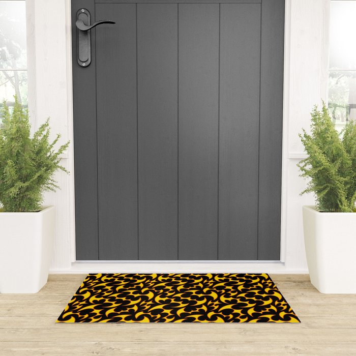 Abstract fire flame art pattern Welcome Mat Gallery Image 3
