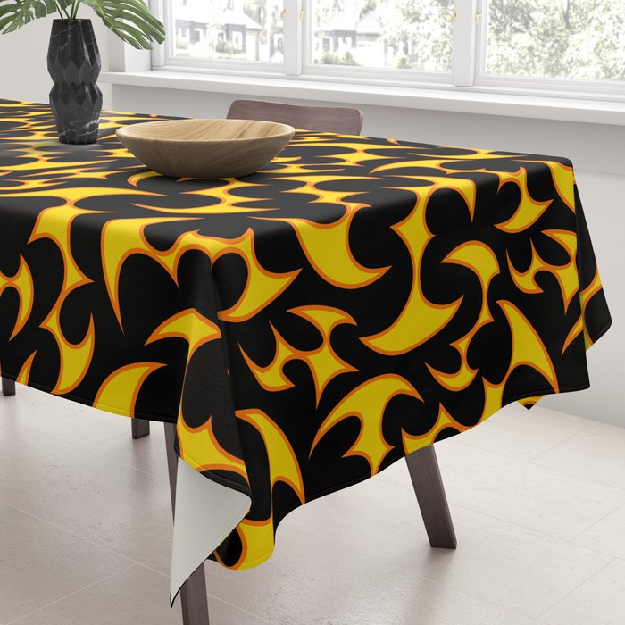 Abstract fire flame art pattern Tablecloth Gallery Image 3
