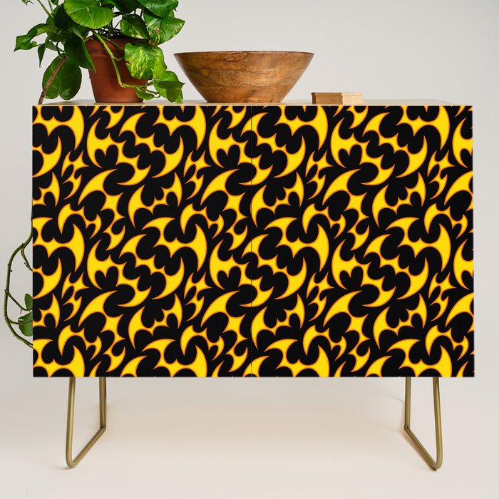 Abstract fire flame art pattern Credenza Gallery Image 1