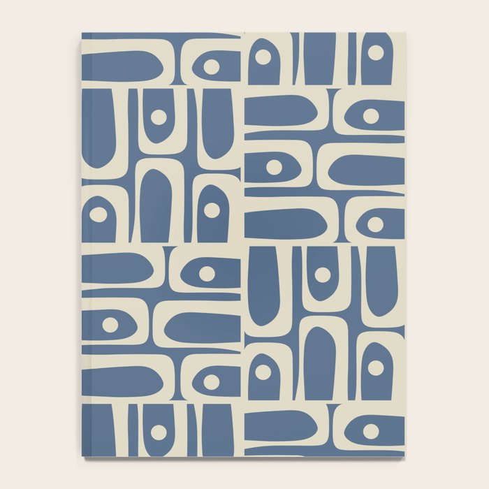 Mid Century Modern Geometric Abstract Piquet Multi Pattern in Blue Gray Beige Notebook Gallery Image 4