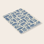Mid Century Modern Geometric Abstract Piquet Multi Pattern in Blue Gray Beige Notebook Gallery Image 2
