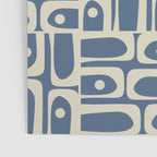 Mid Century Modern Geometric Abstract Piquet Multi Pattern in Blue Gray Beige Poster Gallery Image 3