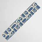 Mid Century Modern Geometric Abstract Piquet Multi Pattern in Blue Gray Beige Table Runner Gallery Image 3
