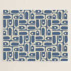 Mid Century Modern Geometric Abstract Piquet Multi Pattern in Blue Gray Beige Jigsaw Puzzle Gallery Image 1
