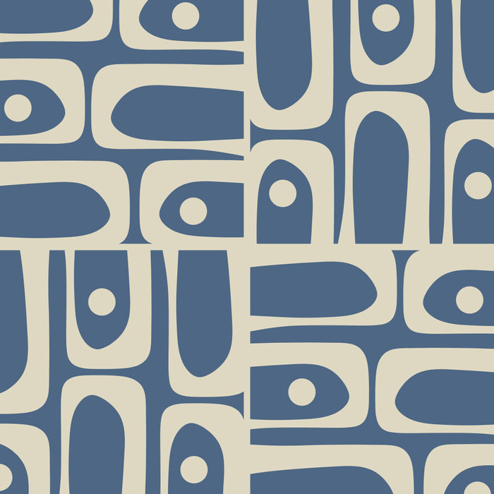 Mid Century Modern Geometric Abstract Piquet Multi Pattern in Blue Gray Beige Coffee Mug Gallery Image 2