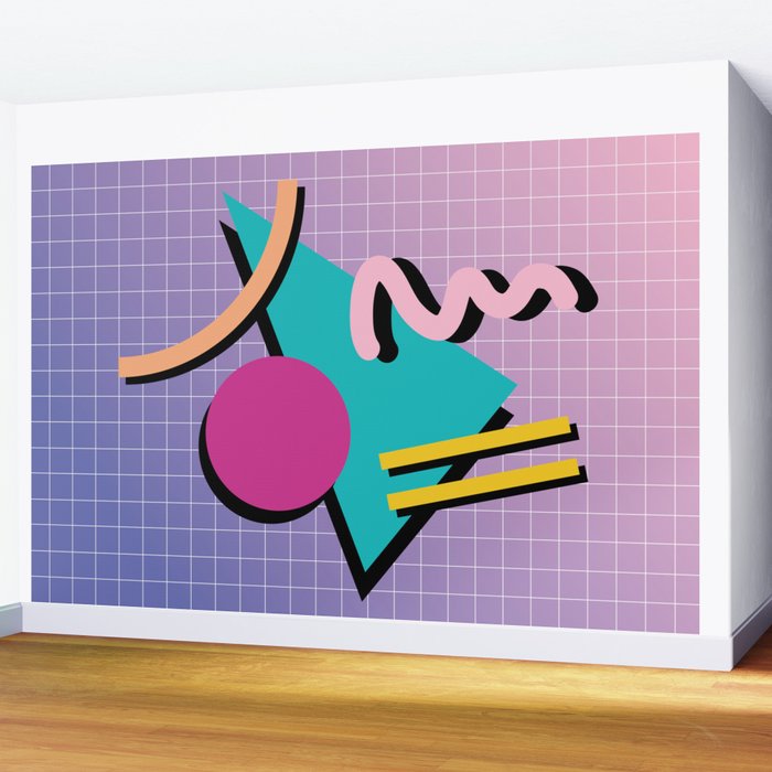 Memphis Pattern 10 - 90s - Retro Wall Mural Gallery Image 2