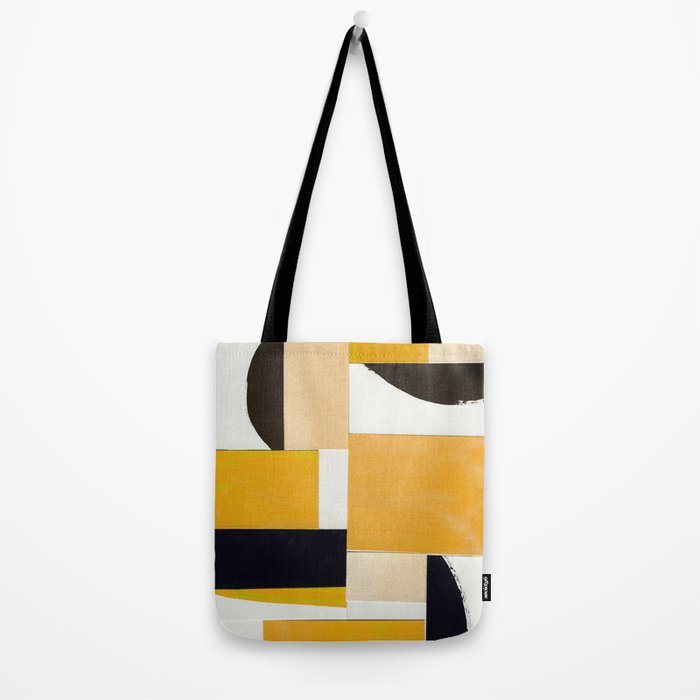 Yellow Abstract Collage Tote Bag Gallery Image 2