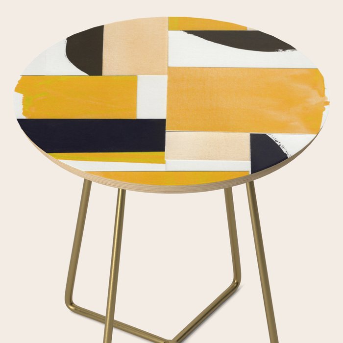 Yellow Abstract Collage Side Table Gallery Image 2