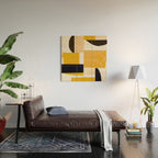 Yellow Abstract Collage Wood Wall Art Gallery Image 2