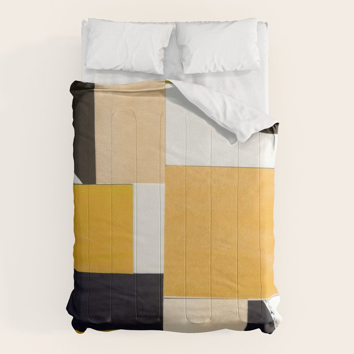 Yellow Abstract Collage Comforter Gallery Image 1