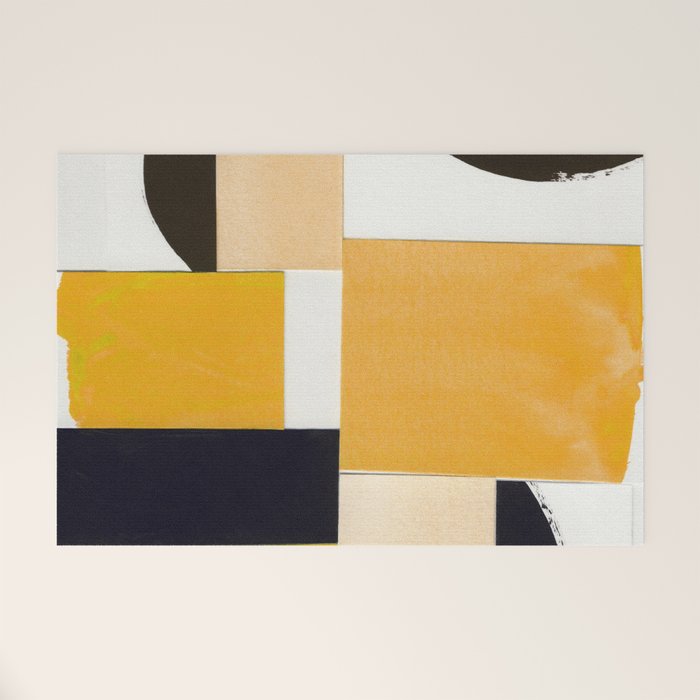 Yellow Abstract Collage Welcome Mat Gallery Image 1