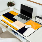 Yellow Abstract Collage Desk Mat Gallery Image 2