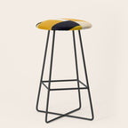 Yellow Abstract Collage Stool Gallery Image 1