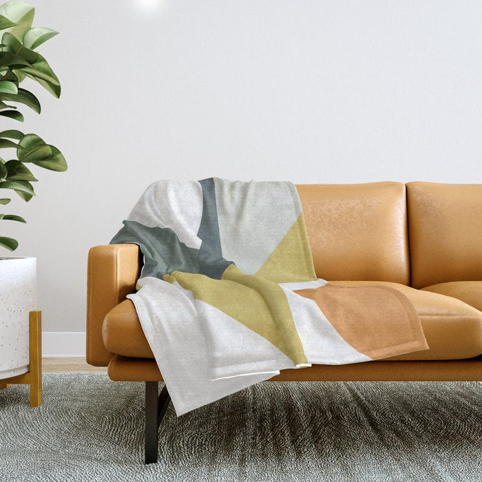 Mid Century Geometric 01 Throw Blanket Gallery Image 1
