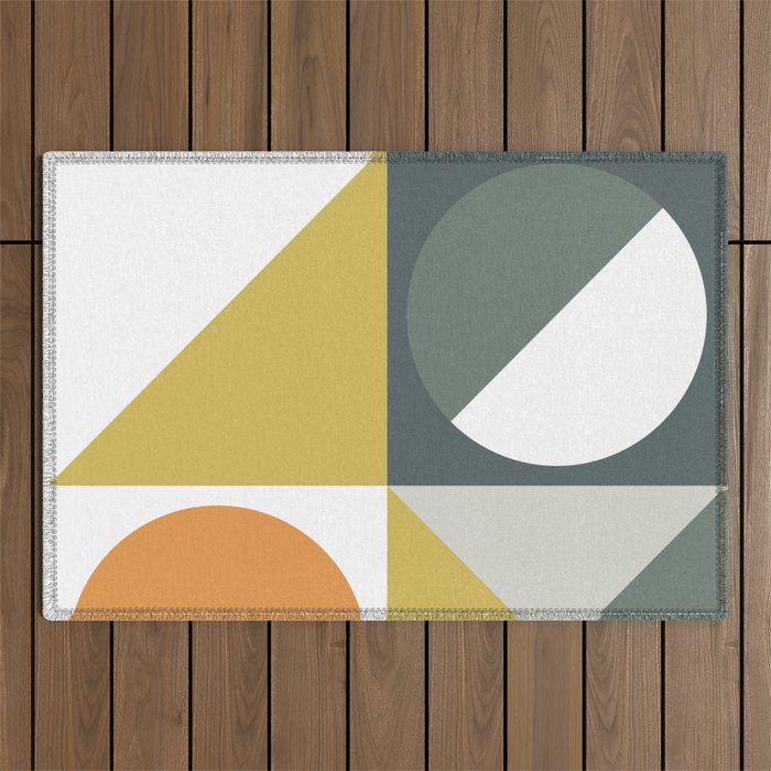 Mid Century Geometric 01 Outdoor Rug Gallery Image 1
