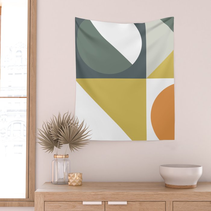 Mid Century Geometric 01 Wall Tapestry Gallery Image 2