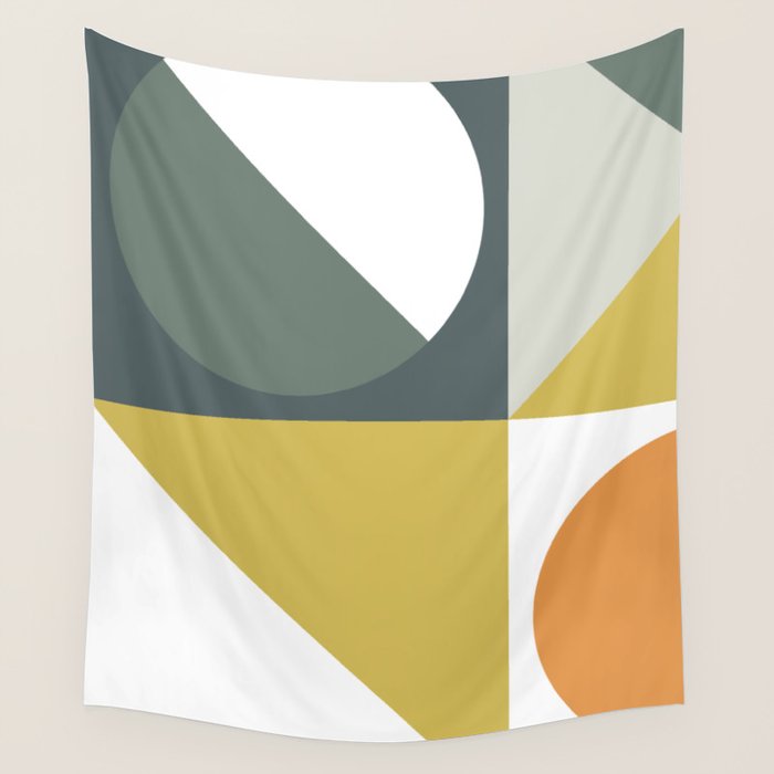 Mid Century Geometric 01 Wall Tapestry Gallery Image 4