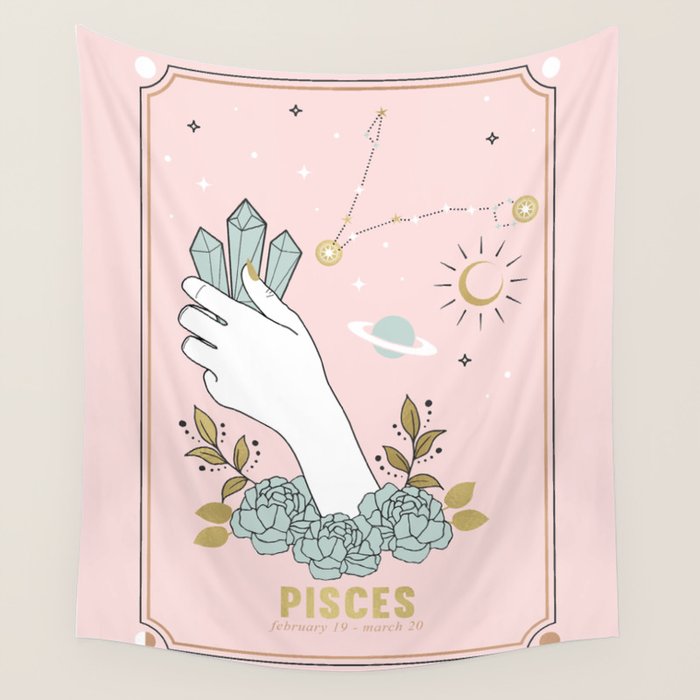 Pisces Zodiac sign Wall Tapestry Gallery Image 1