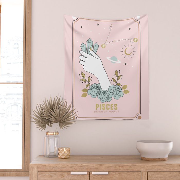 Pisces Zodiac sign Wall Tapestry Gallery Image 2