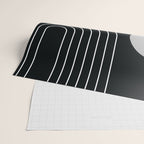 Mid Century Modern Geometric 109 in Black and White (Rainbow and Sun Abstraction) Wrapping Paper Gallery Image 2