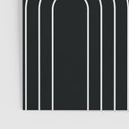 Mid Century Modern Geometric 109 in Black and White (Rainbow and Sun Abstraction) Poster Gallery Image 3