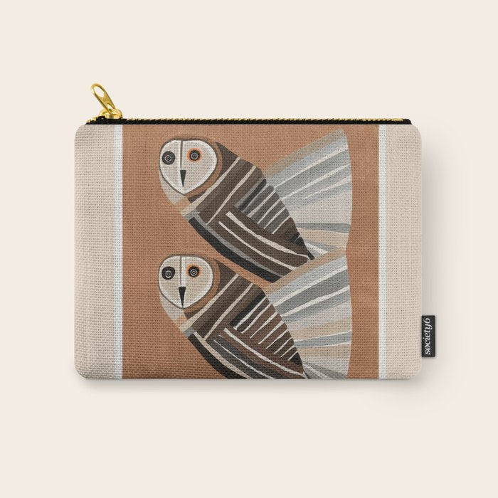 Striped Owl Pair Carry All Pouch Gallery Image 1
