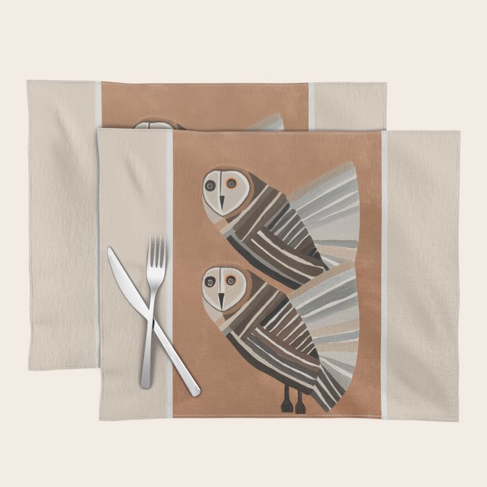 Striped Owl Pair Placemat Gallery Image 1