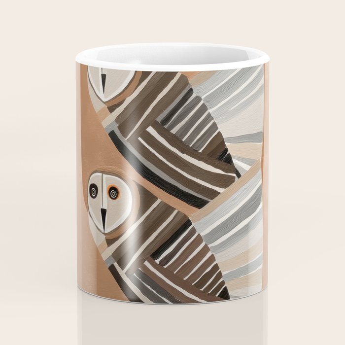 Striped Owl Pair Coffee Mug Gallery Image 4