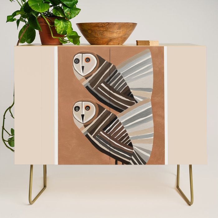 Striped Owl Pair Credenza Gallery Image 1