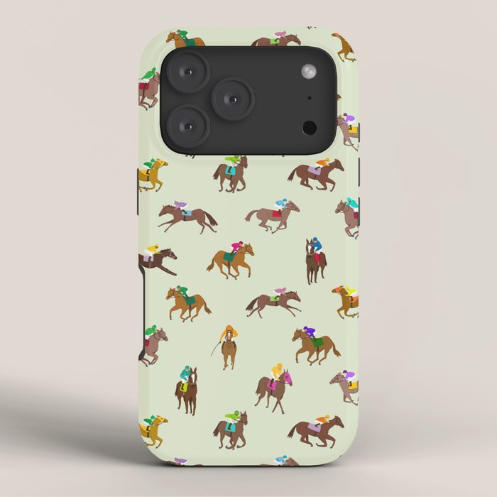 Off to the Horse Races (Mint) iPhone Case Gallery Image 3