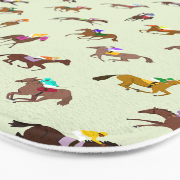 Off to the Horse Races (Mint) Bath Mat Gallery Image 3