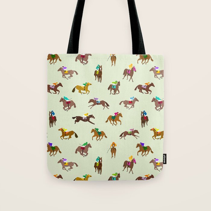 Off to the Horse Races (Mint) Tote Bag Gallery Image 1