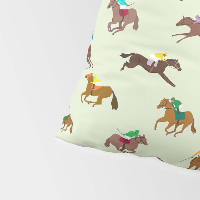 Off to the Horse Races (Mint) Pillow Sham Gallery Image 4