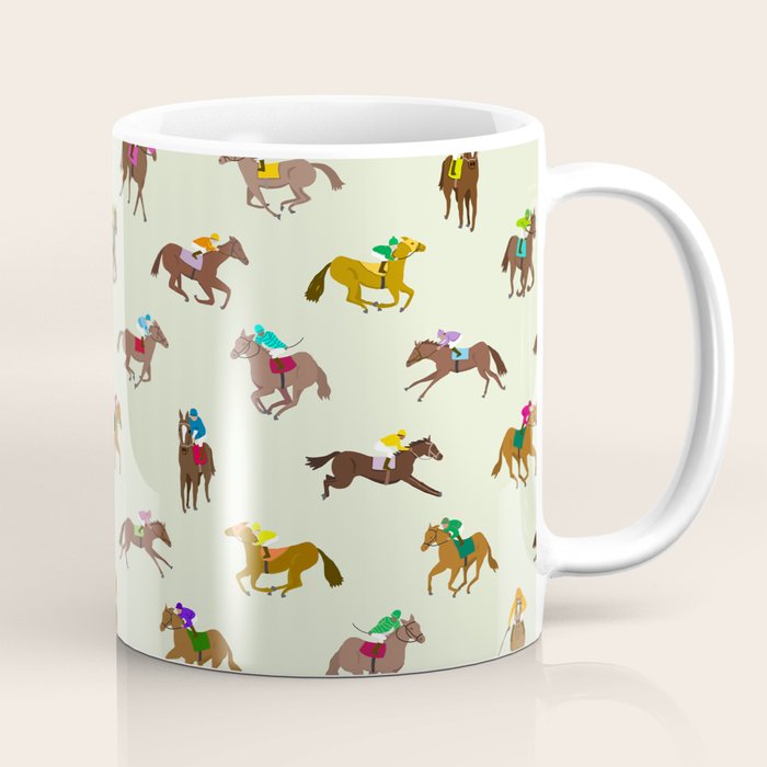 Off to the Horse Races (Mint) Coffee Mug Gallery Image 1
