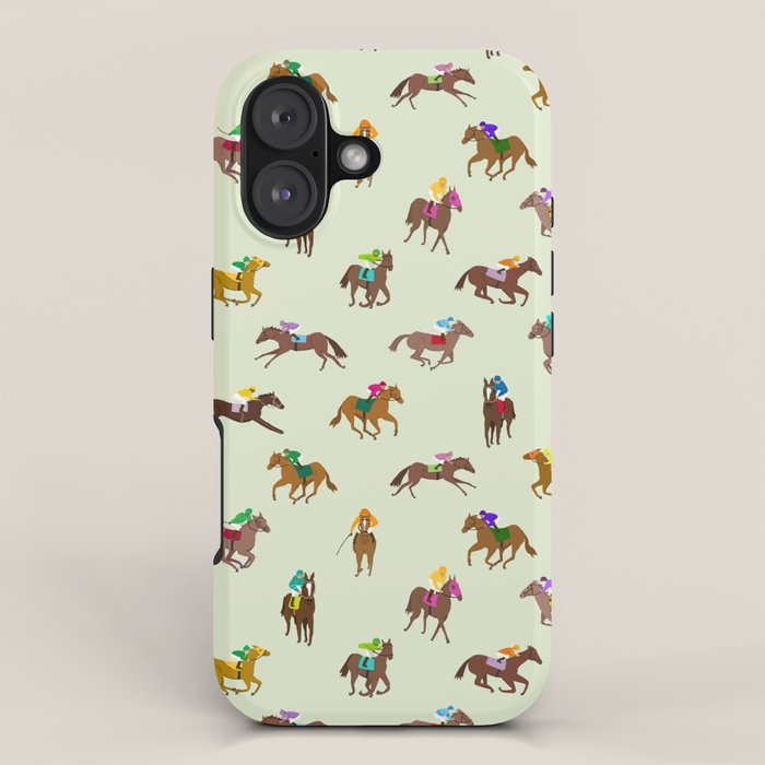 Off to the Horse Races (Mint) iPhone Case Gallery Image 1