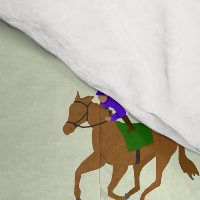 Off to the Horse Races (Mint) Comforter Gallery Image 4