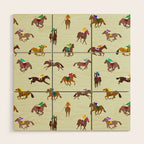 Off to the Horse Races (Mint) Wood Wall Art Gallery Image 1