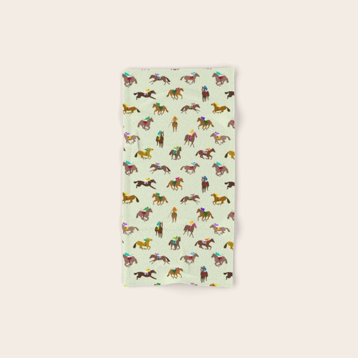 Off to the Horse Races (Mint) Bath Towel Gallery Image 1