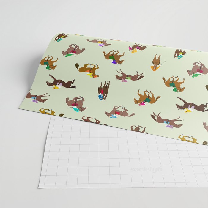 Off to the Horse Races (Mint) Wrapping Paper Gallery Image 2