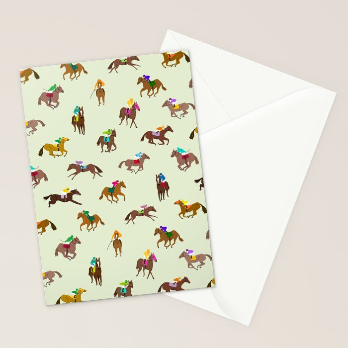 Off to the Horse Races (Mint) Stationery Card Gallery Image 2