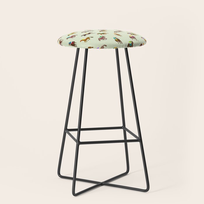 Off to the Horse Races (Mint) Stool Gallery Image 1