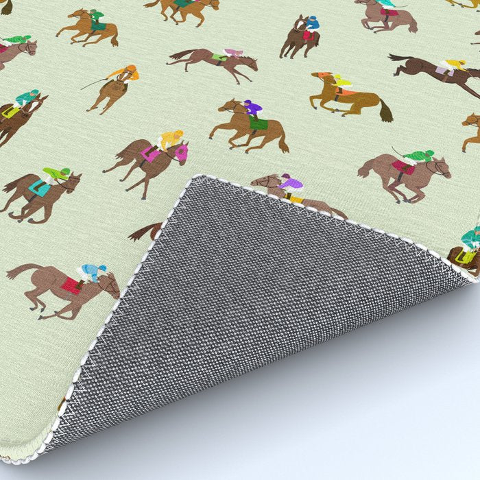 Off to the Horse Races (Mint) Rug Gallery Image 4