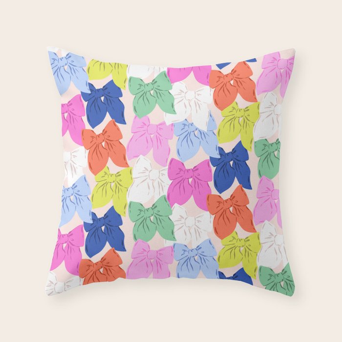 Rainbow bows Throw Pillow Gallery Image 6