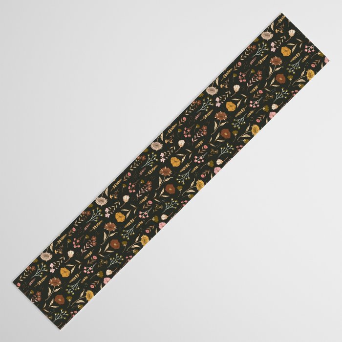 Spring Garden Flower Collection - Charcoal Black Table Runner Gallery Image 3