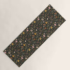 Spring Garden Flower Collection - Charcoal Black Yoga Mat Gallery Image 1