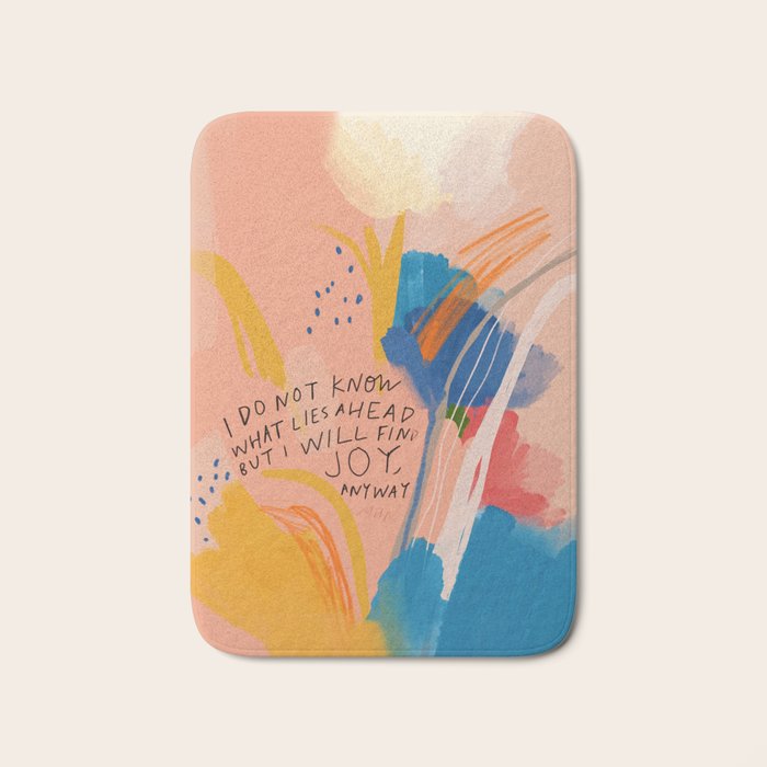 Find Joy. The Abstract Colorful Florals Bath Mat Gallery Image 1