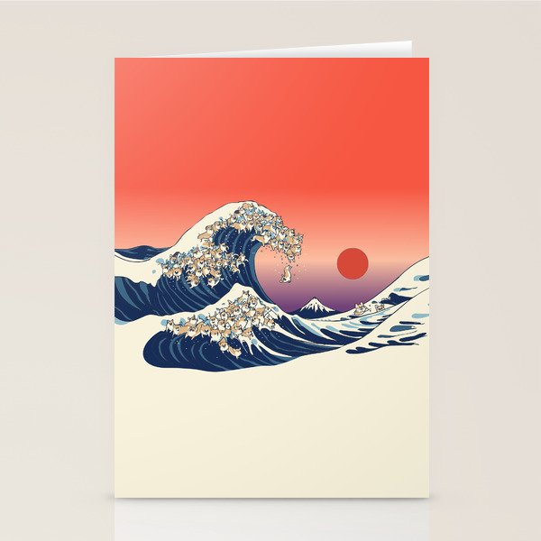 The Great Wave of Corgis Stationery Card Gallery Image 2
