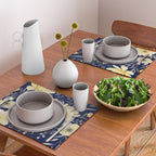 Modern, Boho, Floral Prints, Blue and Yellow Placemat Gallery Image 2