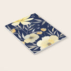 Modern, Boho, Floral Prints, Blue and Yellow Notebook Gallery Image 3