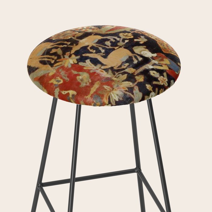 Mantes Antique Persian Animal Rug Print Stool Gallery Image 2